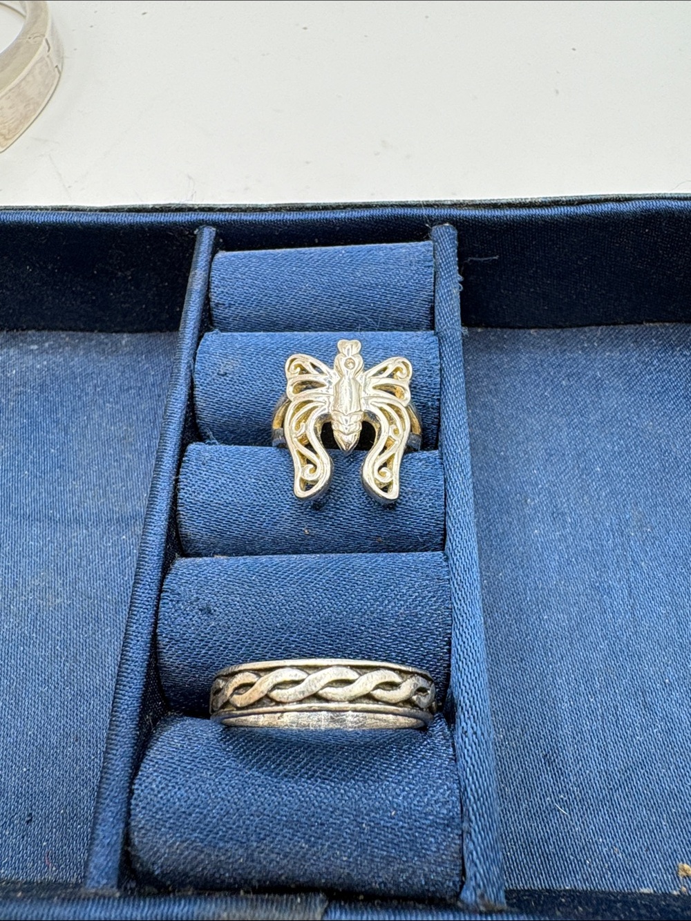 Sterling Silver Vintage Butterfly Ring & Celtic Band